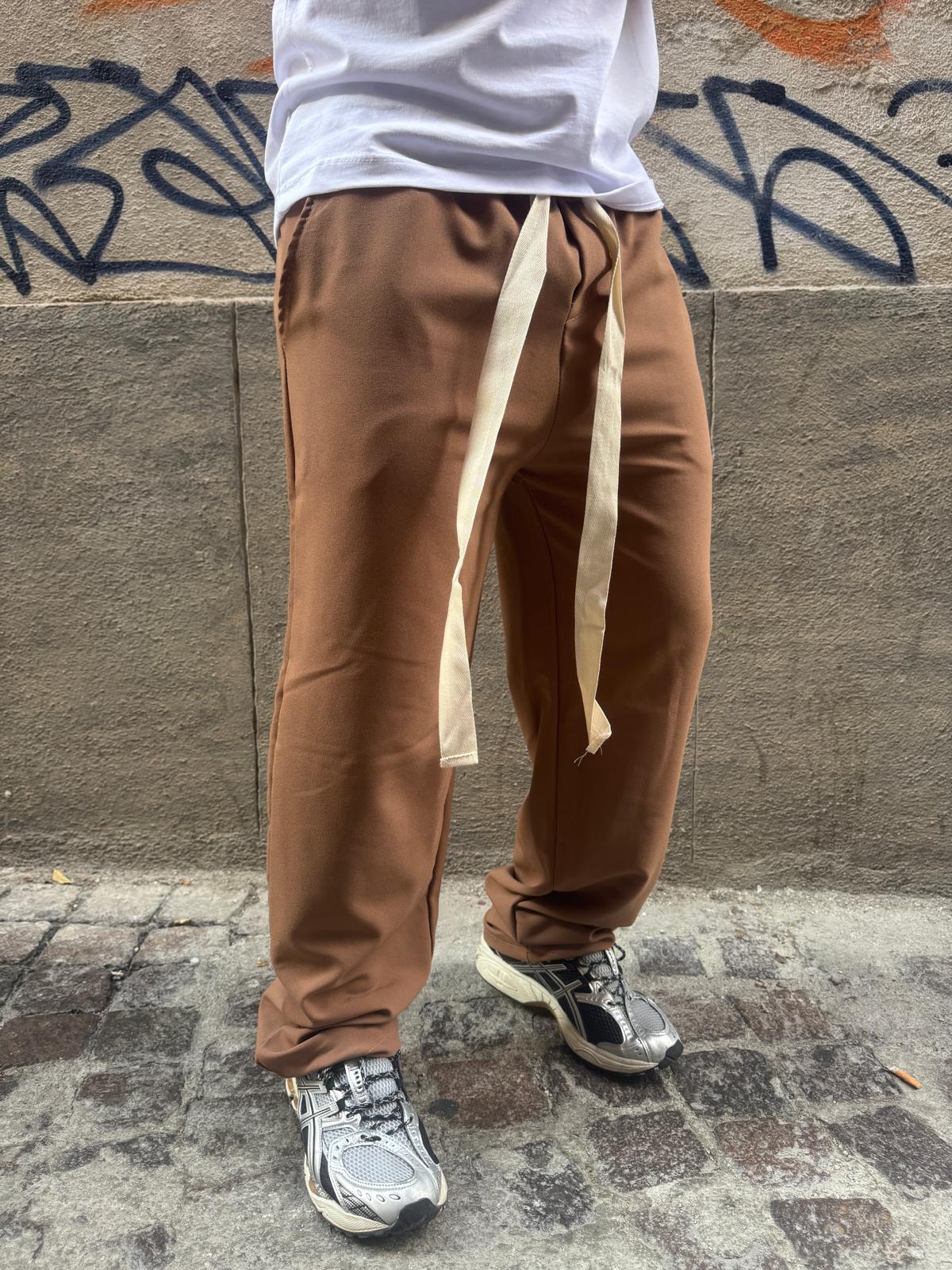 Pantalone Classico Marrone laccio largo