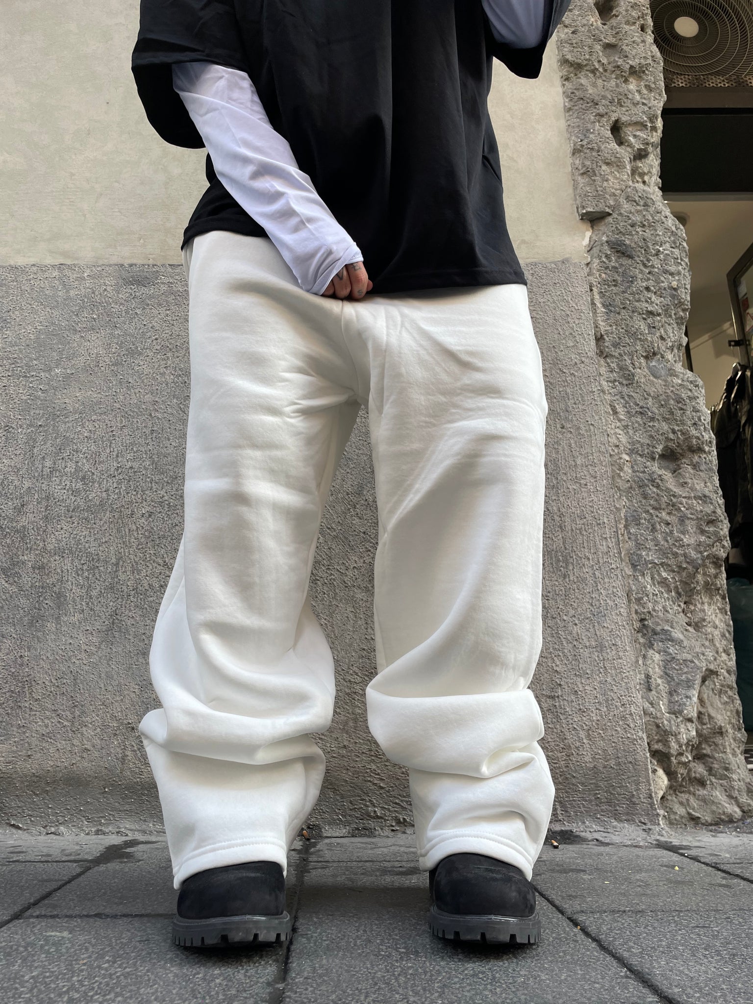 Pantalone di tuta fondo largo Bianco